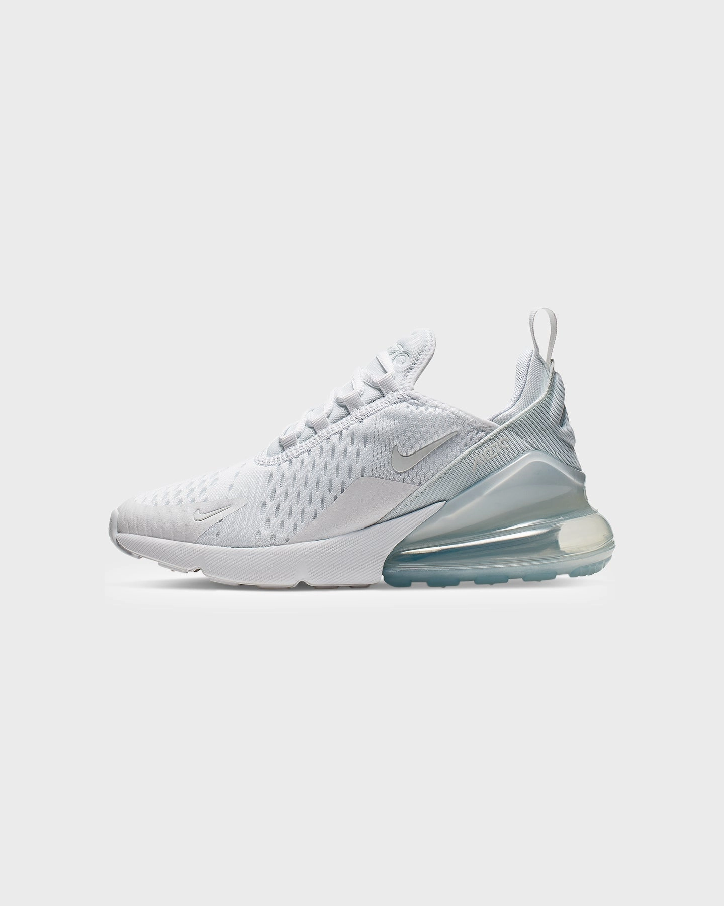 Stability Post Nike Kid's Air Max 270 White/Metallic Silver