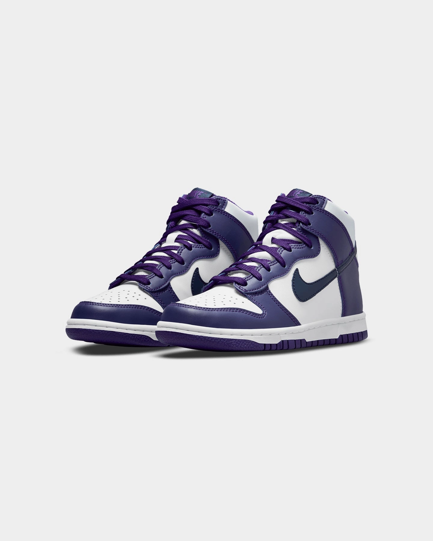 Nike Kid's Dunk Hi (GS) "Electro Purple" White/Midnight Anti Collision Toe Box Compression Resistant Collar
