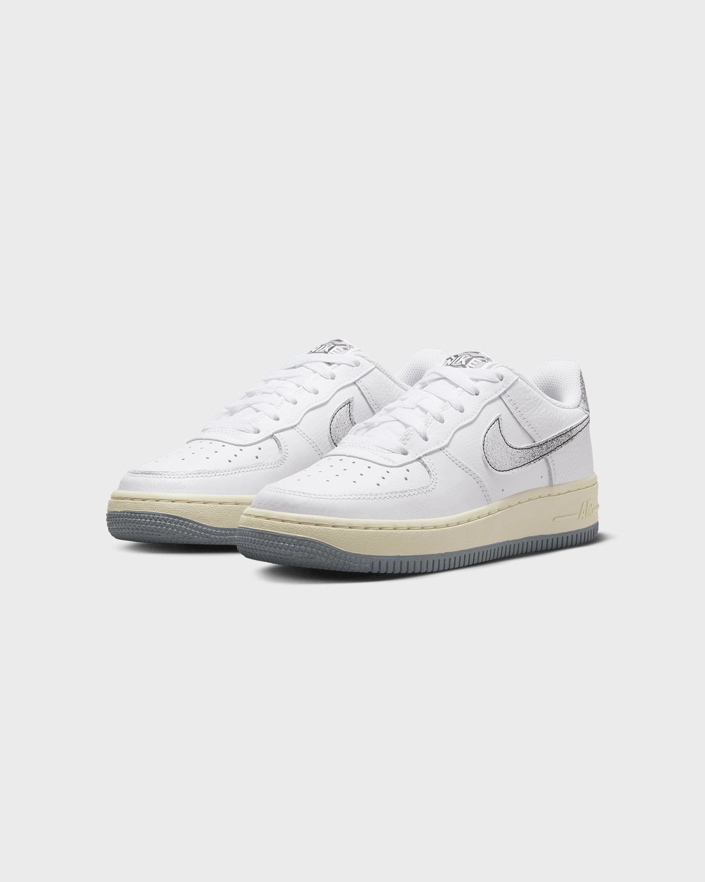 Stability Control Frame Neutral Walk Nike Kids' Air Force 1 LV8 3 (GS) "50 Years Of Hip Hop" White/Smoke Grey
