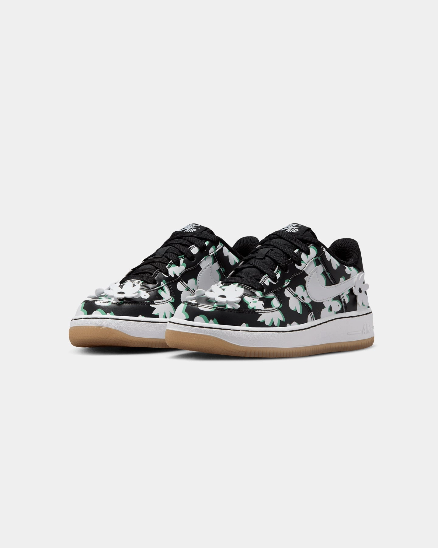 Nike Kids' Air Force 1 LV8 (GS) Black/White Stretch Material