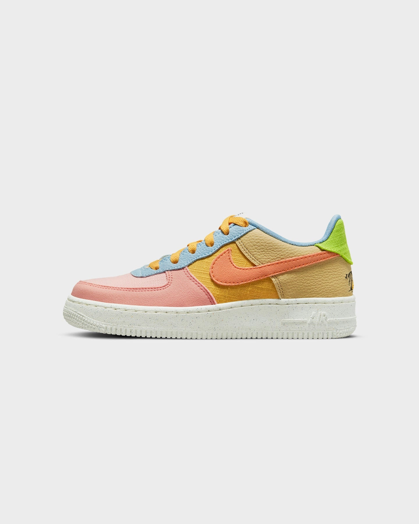 Nike Kids' Air Force 1 LV8 (GS) NN Sanded Gold/Hot Curry/Wheat Grass MDOutsole Summer Walks