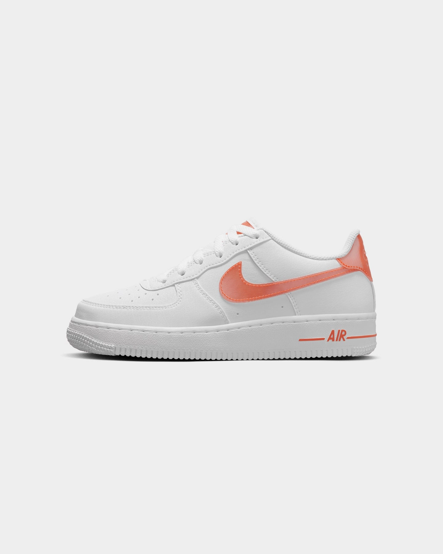 Nike Kids' Air Force 1 Next Nature (GS) White/Safety Orange Soft outsole