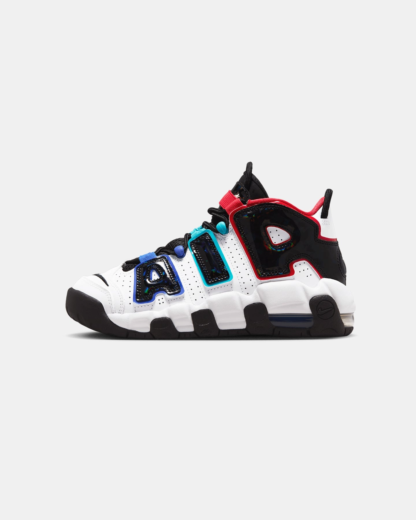 Bounce Sole Blown Rubber Traction Nike Kids' Air More Uptempo (GS) White/Black