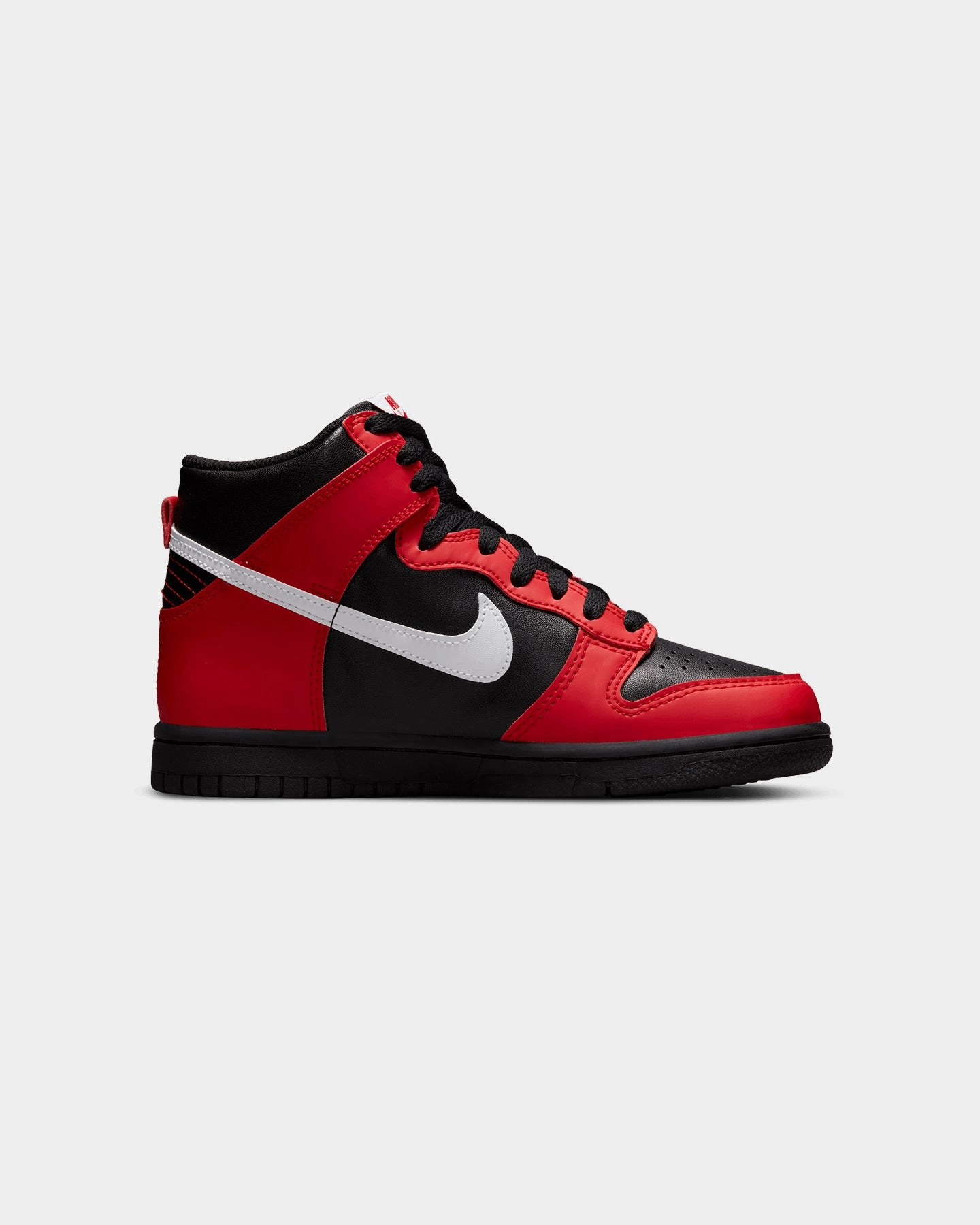 Foot Arch Nike Kids' Dunk High (GS) Black/White/University Red