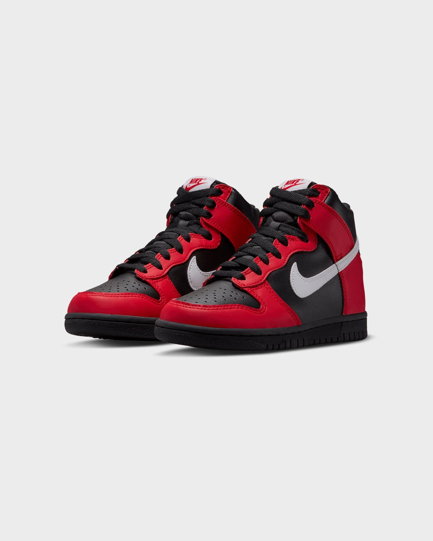 Nike Kids' Dunk High (GS) Black/White/University Red Lightweight Knit Fabric Sneaker Sales