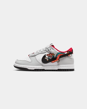 Smooth Base Nike Kids' Dunk Low BG 1 "Year Of The Dragon" (GS) White/Black