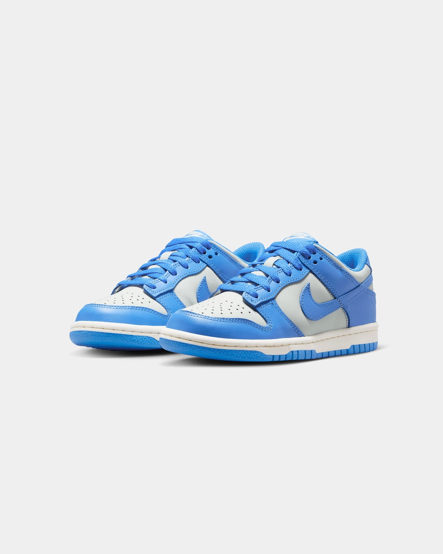 Nike Kids' Dunk Low (GS) Light Silver/Lt Photo Blue-Sail Responsive Rebound Tech abrasion resistant coating