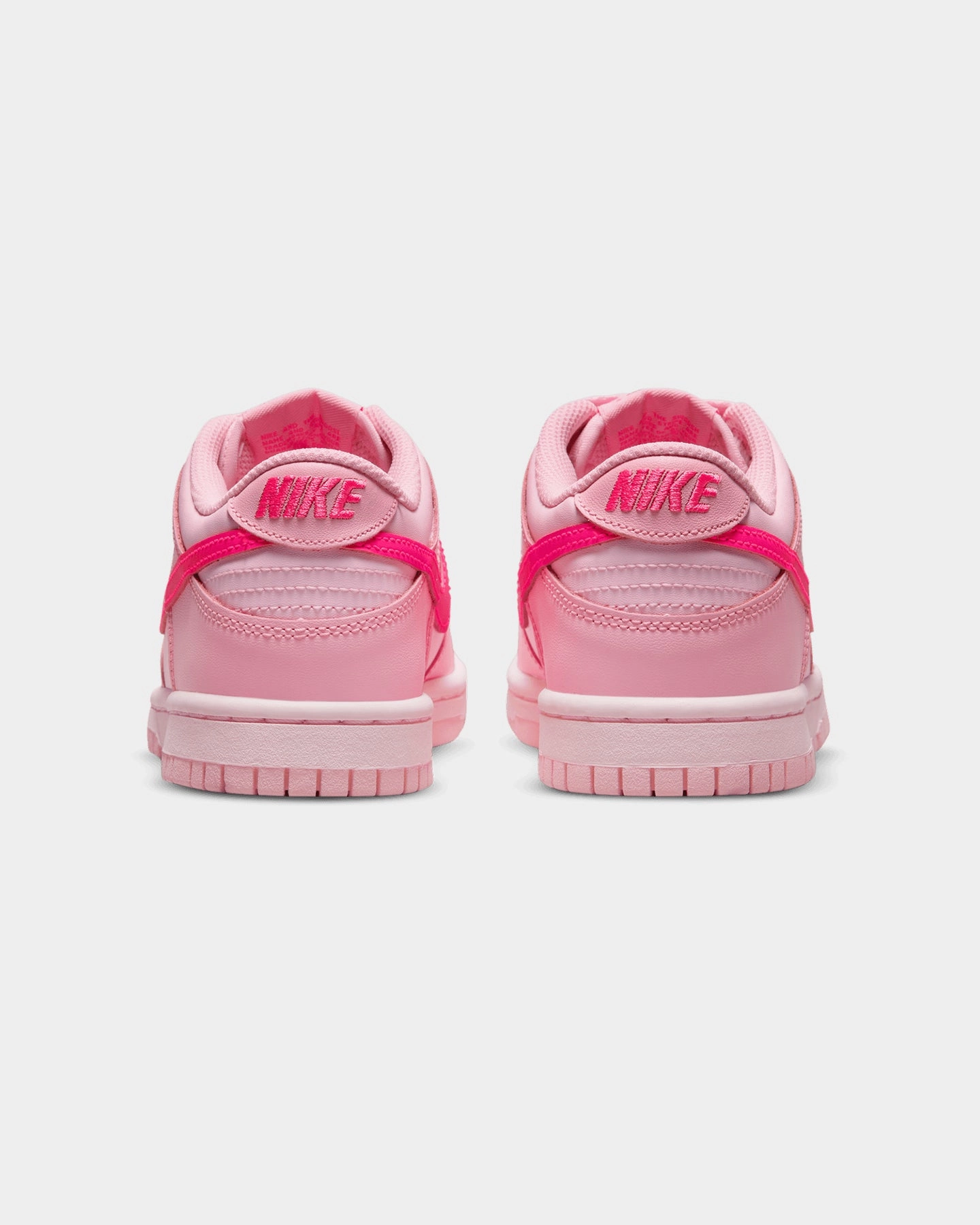 Nike Kids' Dunk Low (GS) Medium Soft Pink/Pink Foam/Hyper Pink Pressure Relief Grooves Impact Dispersion Layers