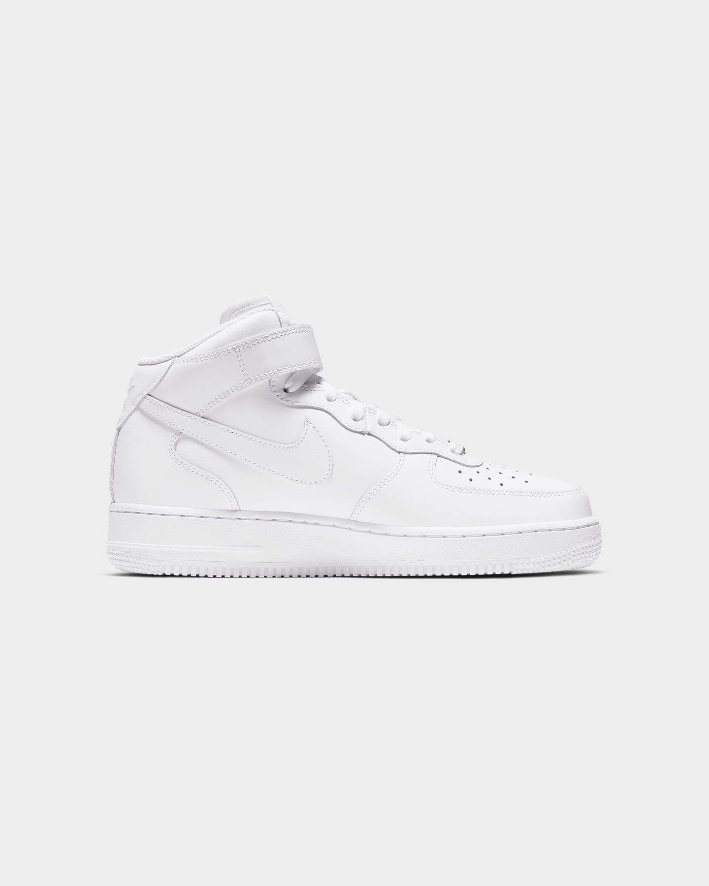 Nike Women's Air Force 1 '07 Mid White/White Rockered Profile Dynamic Flex Technology