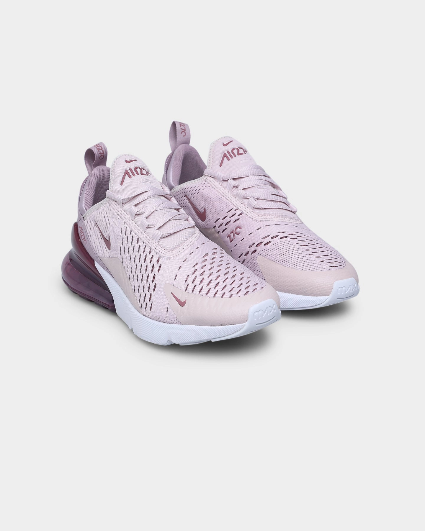 Nike Women's Air Max 270 Barely Rose/Vintage Wine Quick Dry Tech Signature grip