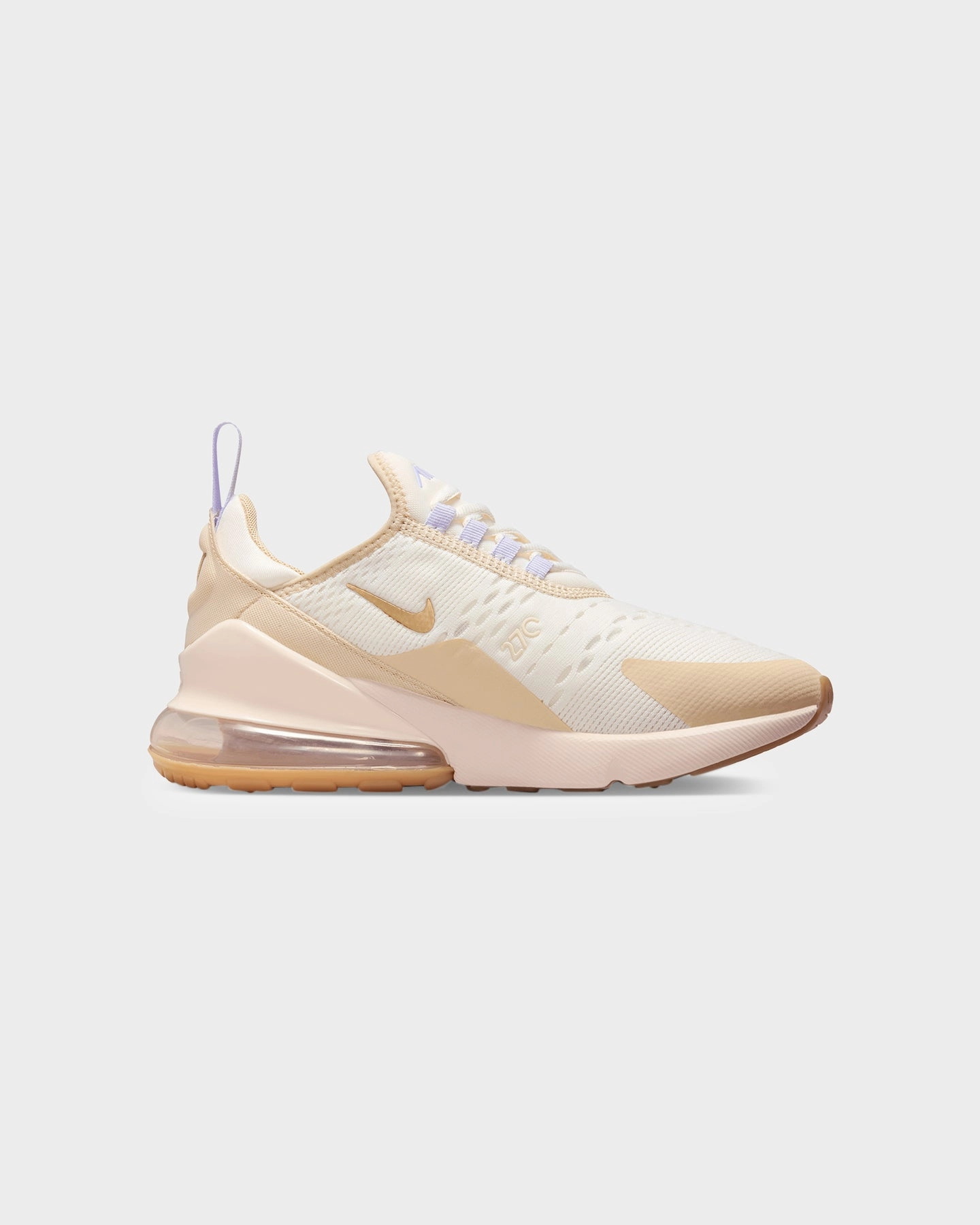 Nike Women's Air Max 270 SE Sail/Amber Brown moccasins Stabilizing Heel Cup
