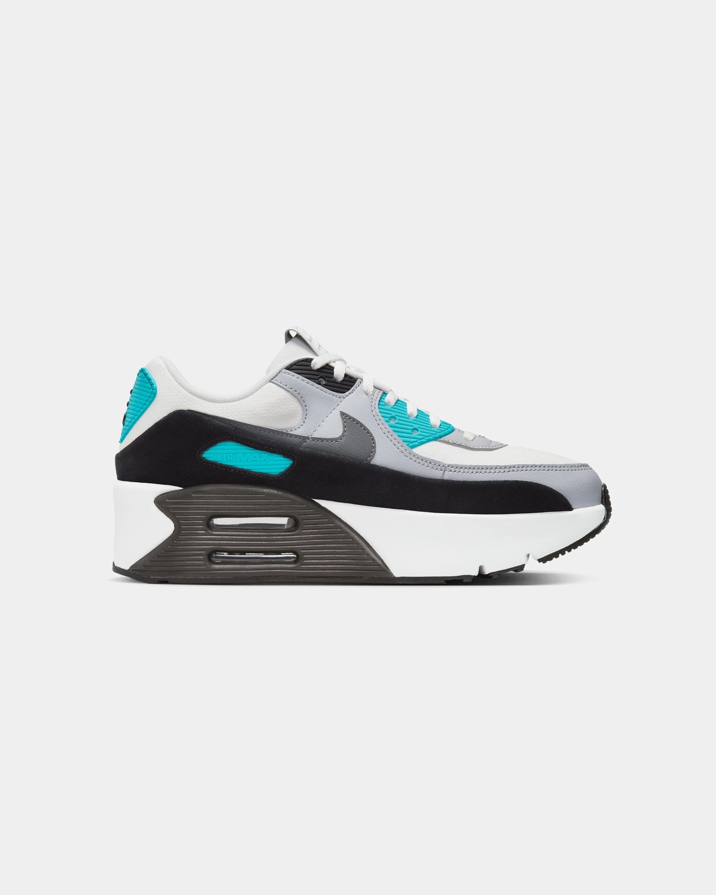 Nike Women's Air Max 90 LV8 Summit White/Smoke Grey Adventurous Flex Groove Tech