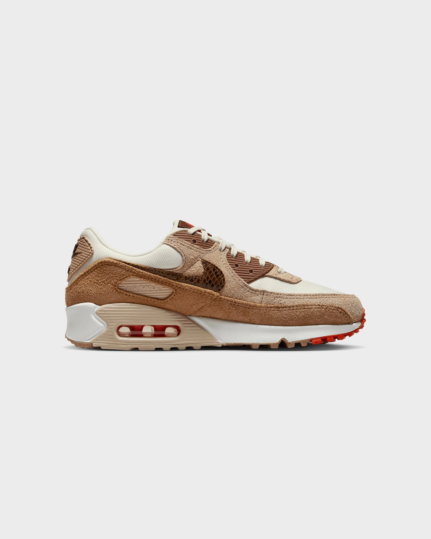 Breathable mesh panel Genuine Nike Women's Air Max 90 SE Pale Ivory/Picante Red-Summit White