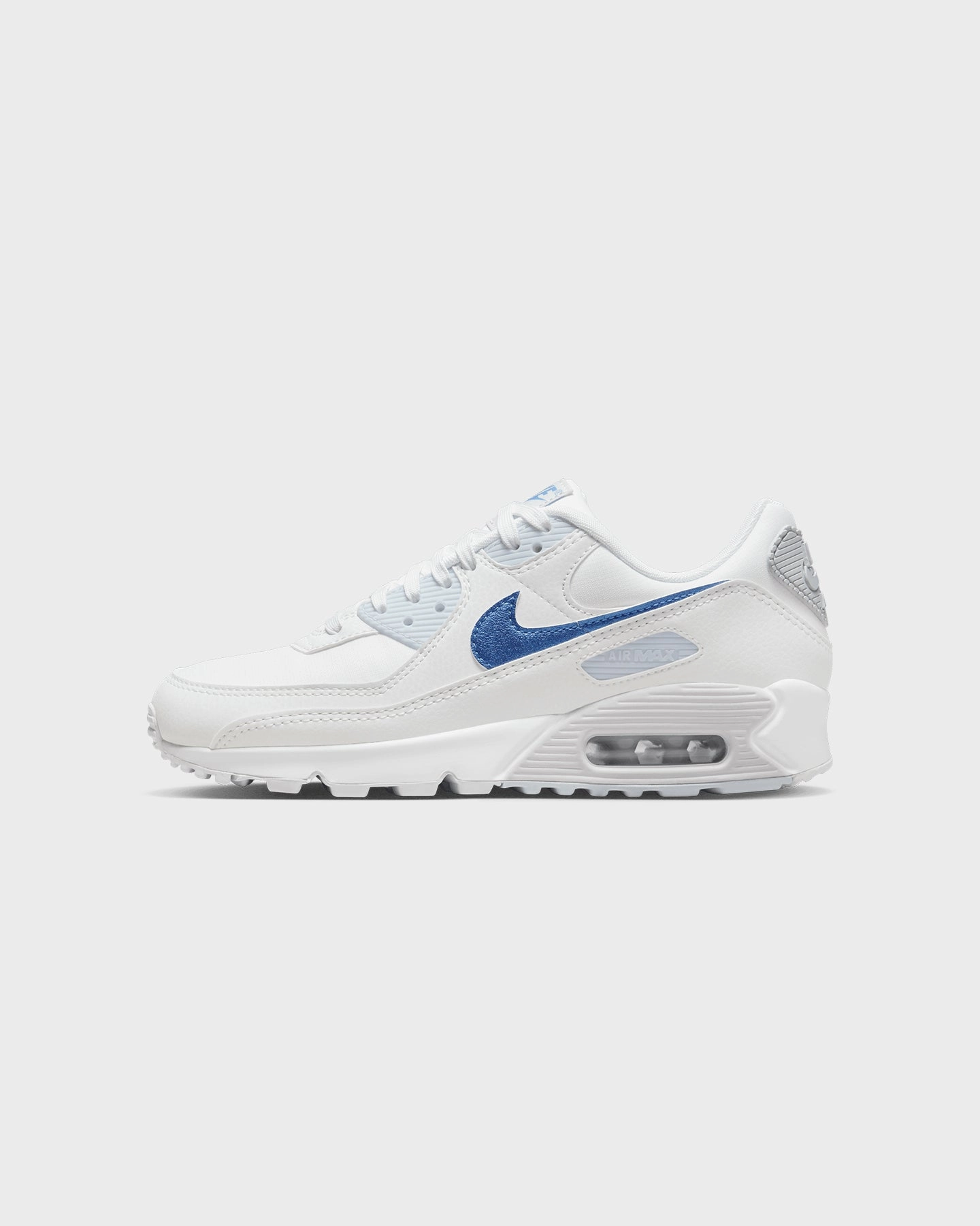 Nike Women's Air Max 90 Summit White/Metallic Silver Recycled Textile