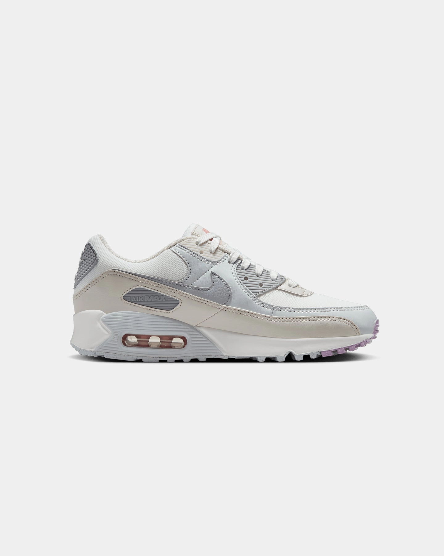 Nike Women's Air Max 90 Summit White/Wolf Grey color - scheme Impact Resistant Plates