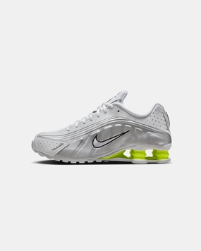 Pink Nike Women's Shox R4 White/White-Metallic Silver