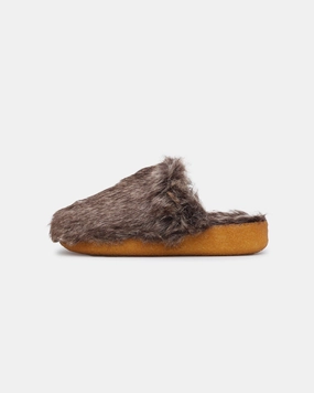 mountain climbers Malibu Sandals Women's Coyote Mule Faux Fur Brown