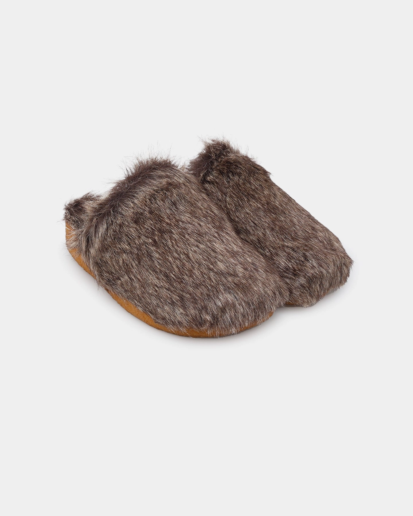 Malibu Sandals Women's Coyote Mule Faux Fur Brown Recycled Outsole Components