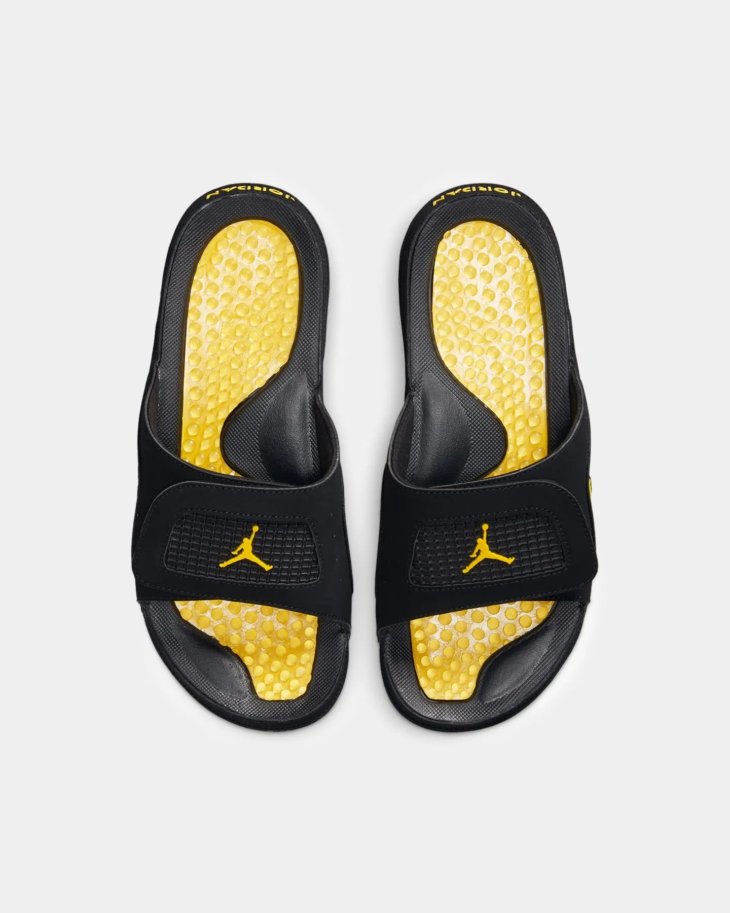 Jordan Hydro 4 Retro Black/Tour Yellow Static Dissipative Sole hikers' durability