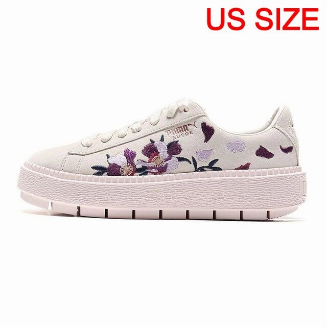 Neutral Footbed Design EasyToMaintain Original New Arrival 2018 PUMA Platform Trace Flowery Women's Skateboarding Shoes Sneakers