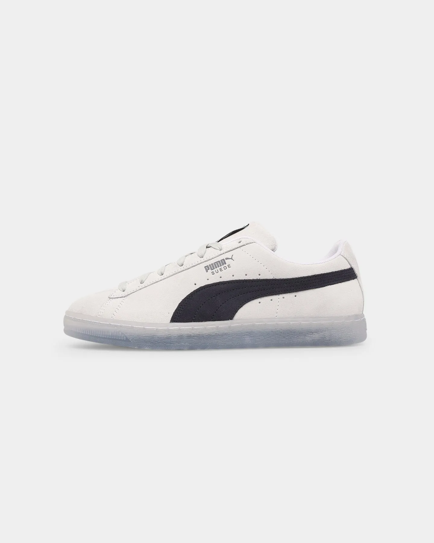 track and field athletes' speed Puma Suede Translucent Shoes Puma White-Puma Black-Translucent