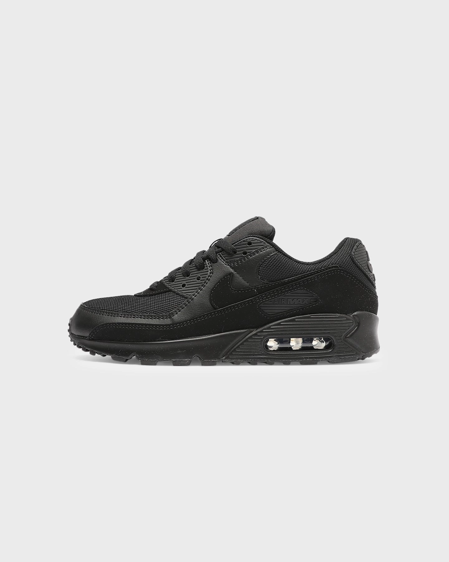 Recycled Fabric Construction Adjustable Closure System Nike Air Max 90 Black/Black