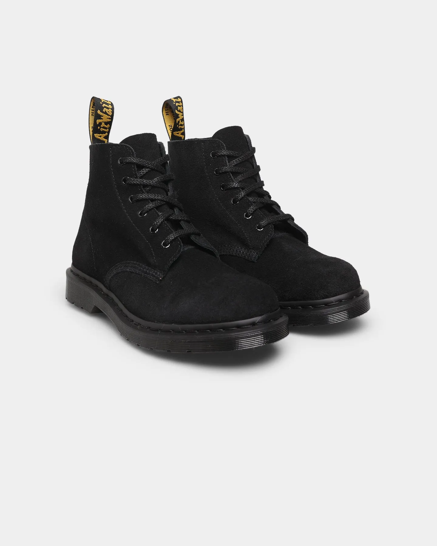 suitable for daily commuting Anti Slip Outsole Pattern Dr. Martens 101 Mono 6 Eye Boot Black E.H.Suede