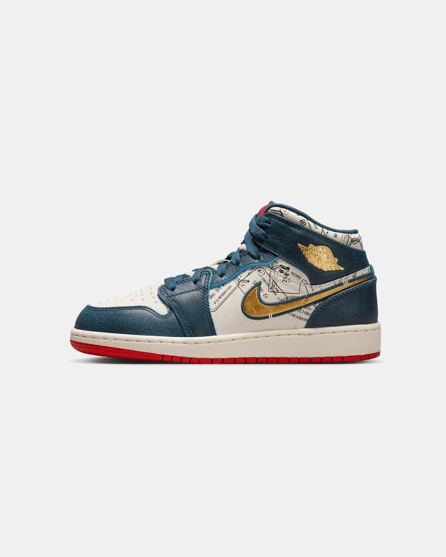 Impact Diffusion Technology Jordan Kids' Air Jordan 1 Mid SE "Take Flight" (GS) Armoury Navy/Metallic Gold