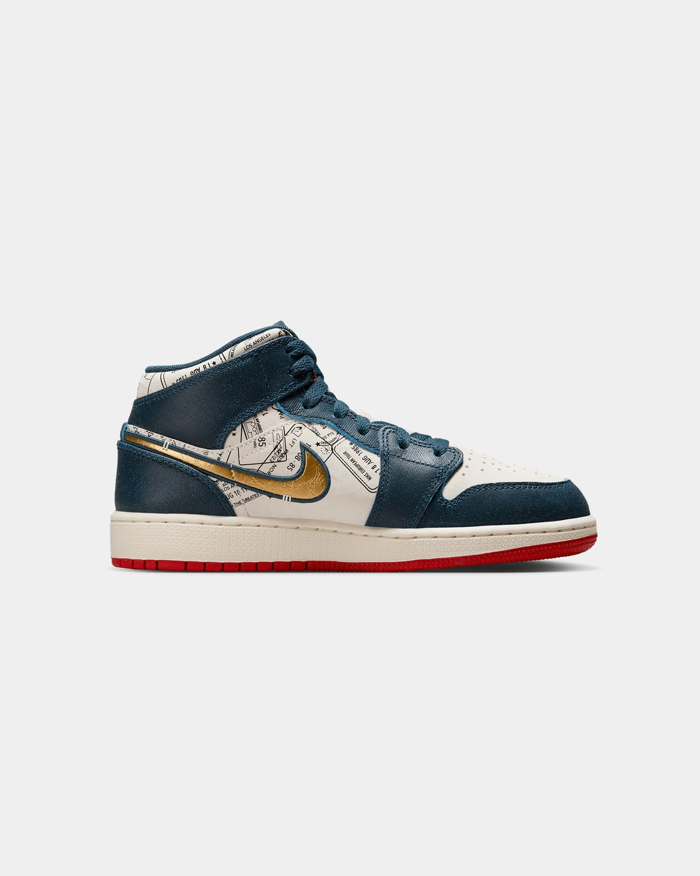 Everyday Casual Jordan Kids' Air Jordan 1 Mid SE "Take Flight" (GS) Armoury Navy/Metallic Gold