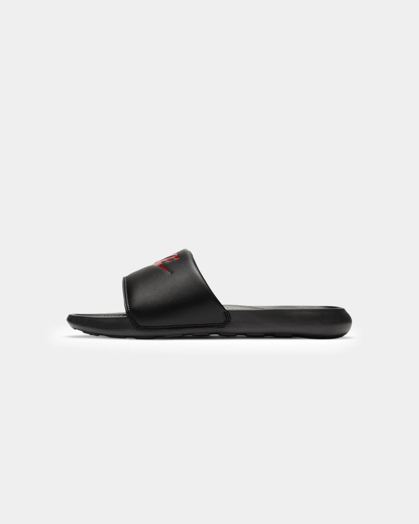 Nike Victori One Slides Black/Black/University Red Abrasion Resistant Material Maximum Support