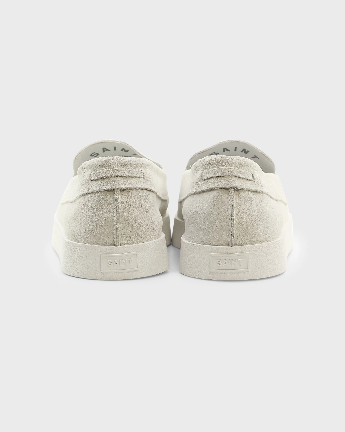 Saint Morta Hemisphere Suede Slip On Loafer White/White Traditional