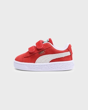 Puma Infant Suede Classic XXI Red/White Structured Edge Dual Tone