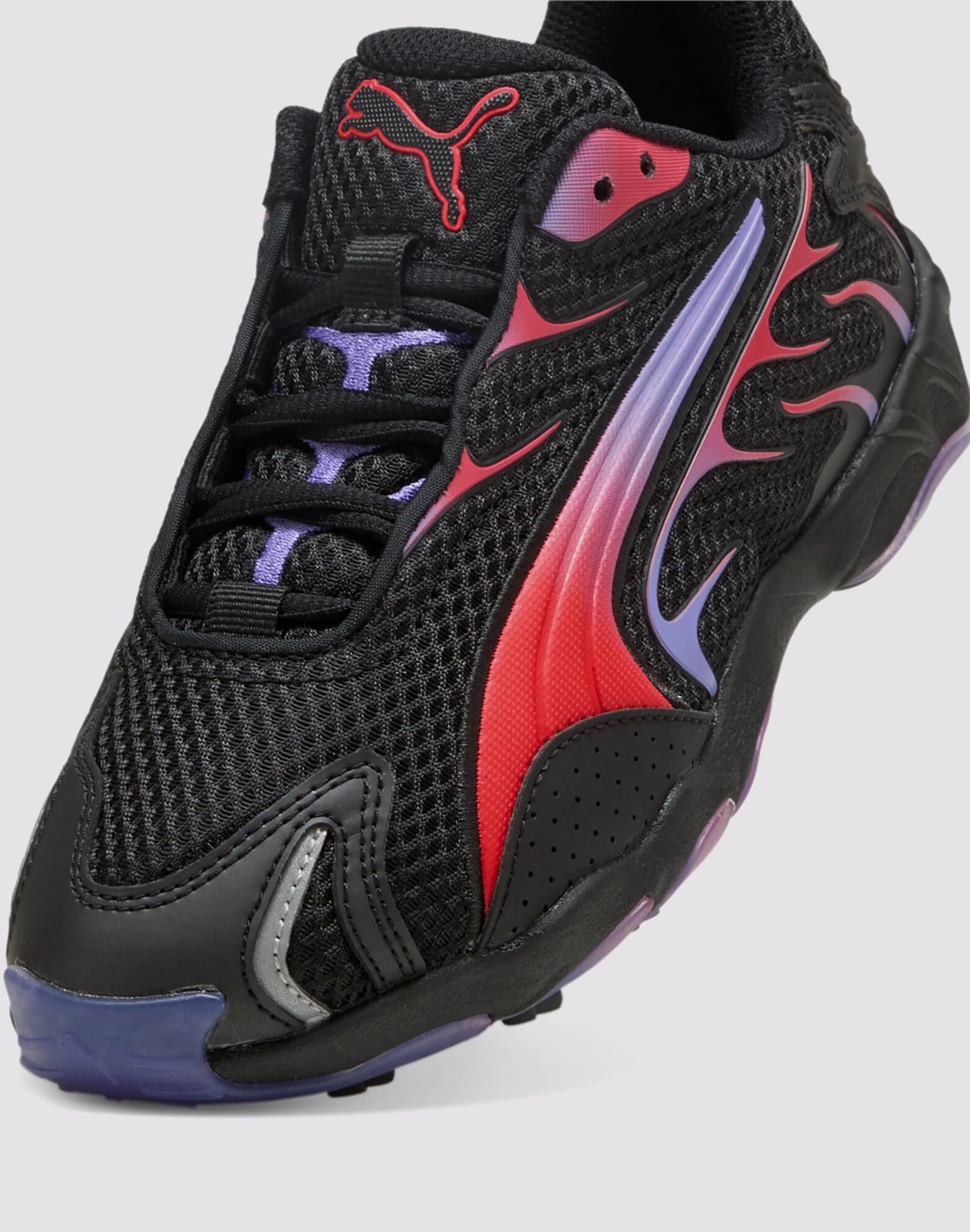 Puma Inhale "Black/Red" Grade School Kids' Urban Court Wear Anti Skid Traction Nodes