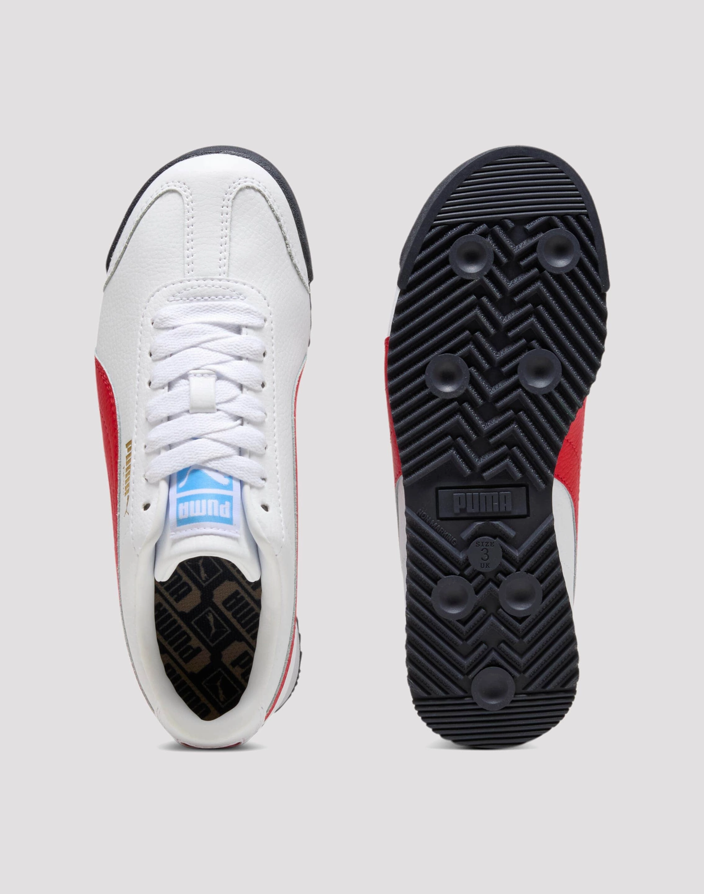 Puma Roma 24 Standard Grade School Boys' "White/Red/Blue" Fast Acceleration