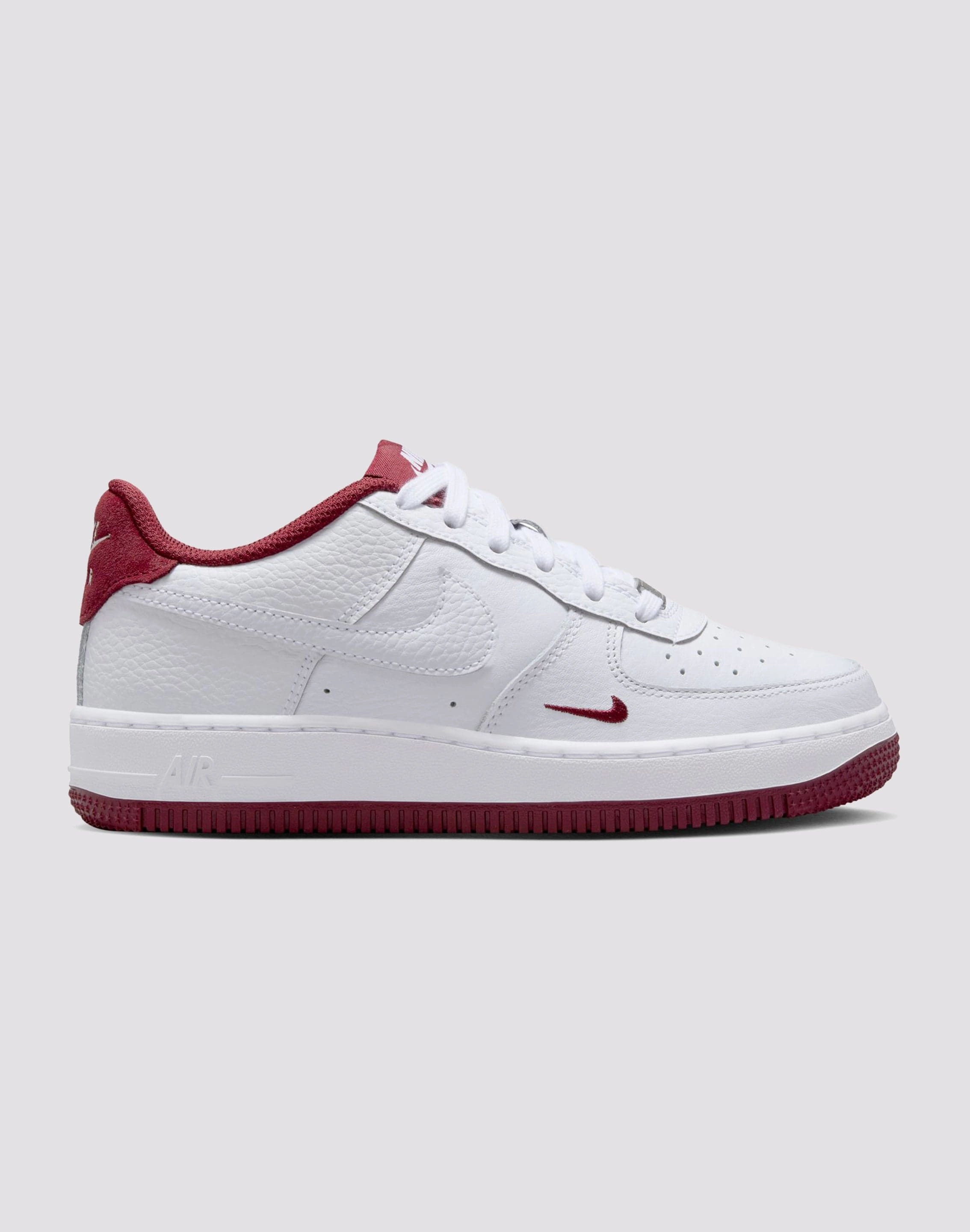Ergonomic Lacing Configuration Rigid Medial Post Nike Air Force 1 Grade School Boys'&nbsp;"White/Team Red"