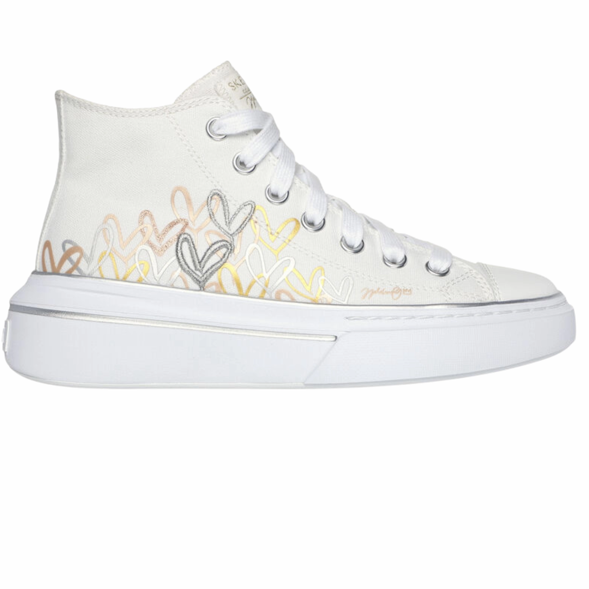 Skechers Women's 185134 Cordova Classic-Chic Love White Multi Casual Shoes Agile Walk Arch Support System