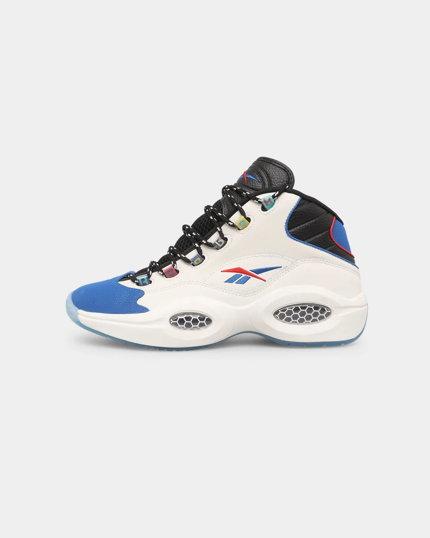 Reebok Question Mid Chalk/Black Breathable Perforated Details Zero Drop Platform