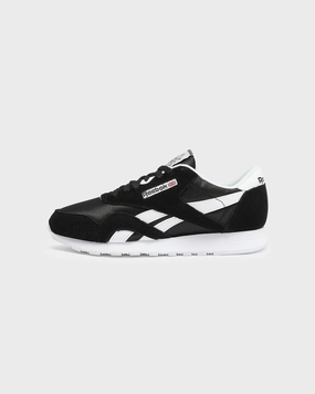 Reebok CL Nylon Black/Black/White strap - on style Anti Fatigue Support