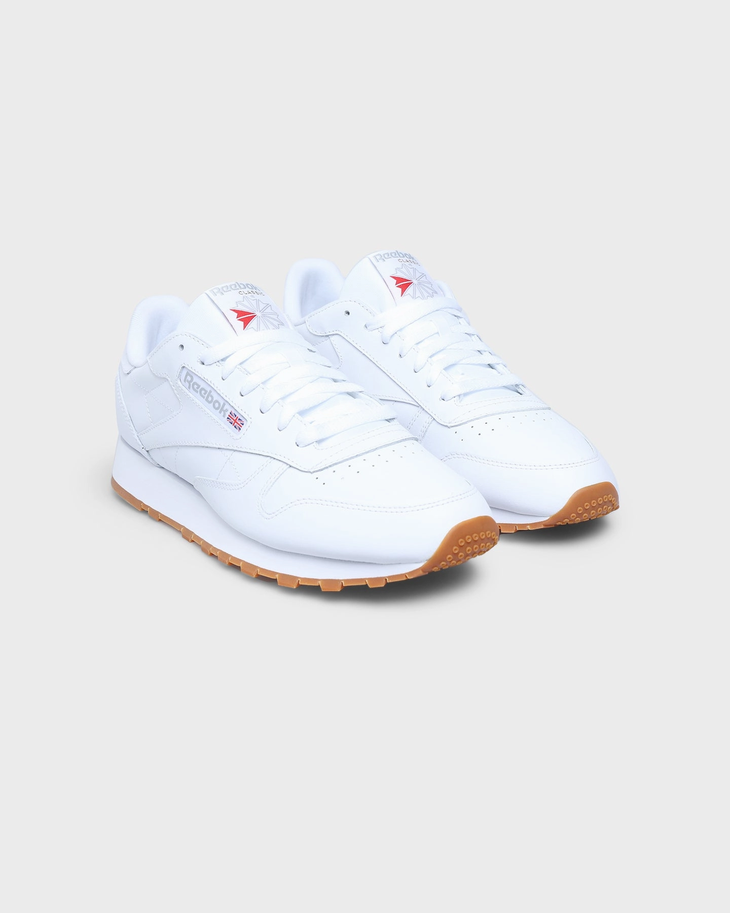 Textured Grip Pattern Reebok Classic Leather White/Pure Grey 3/Red