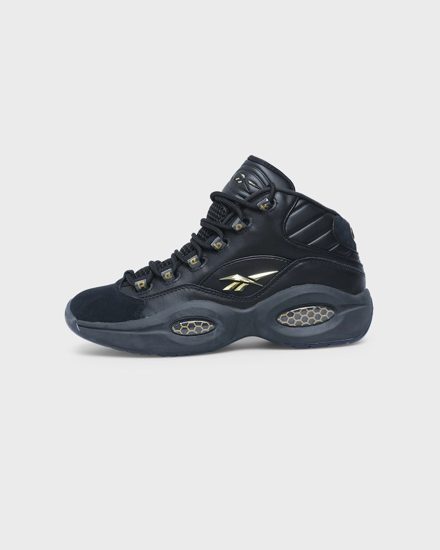 High Energy Return lake Reebok Question Mid Black/Black/Gold