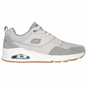 Skechers Men's 183020 Uno Retro One Natural Green Casual Shoes Smooth Walk