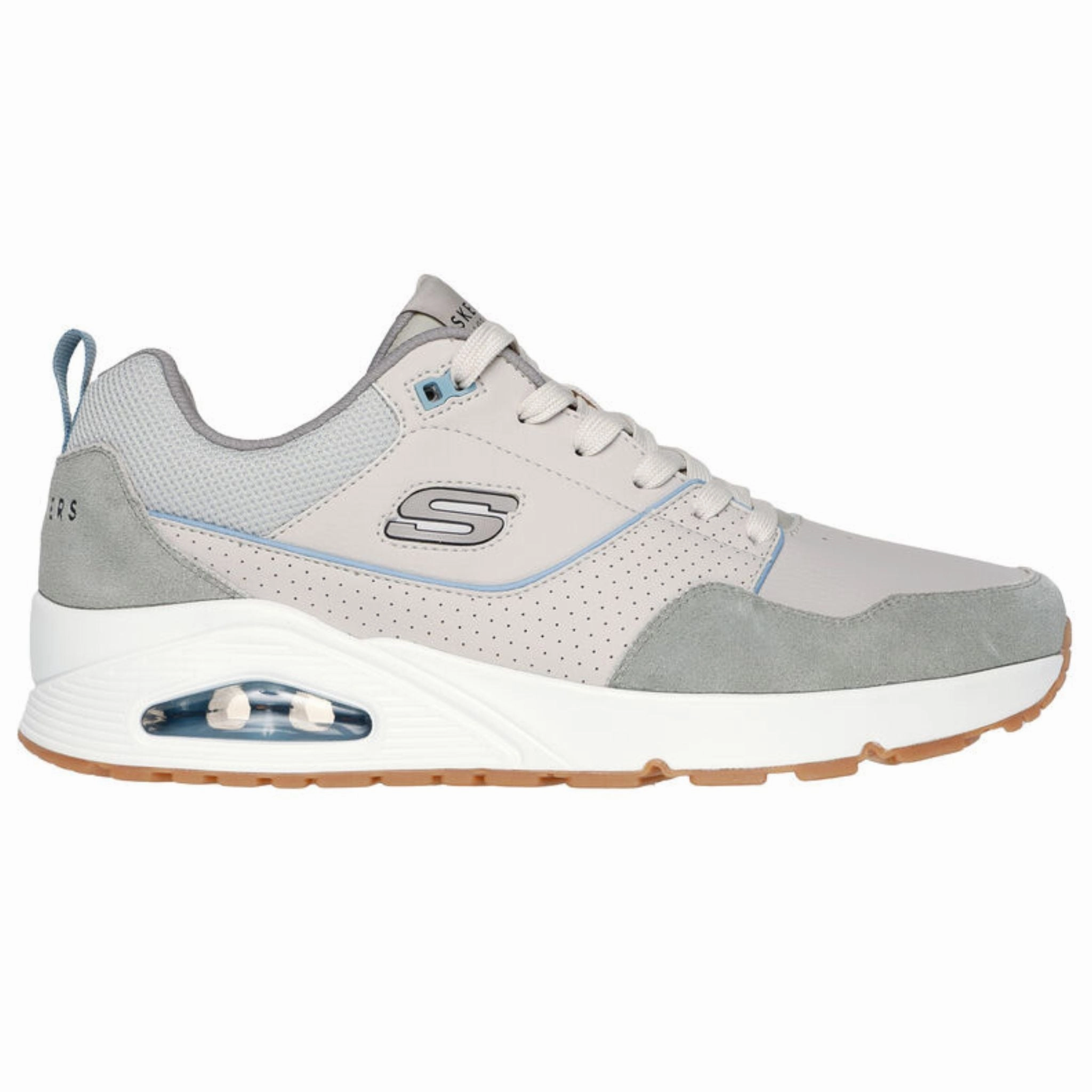 Skechers Men's 183020 Uno Retro One Natural Green Casual Shoes Ventilated Footbed System Versatile Footwear