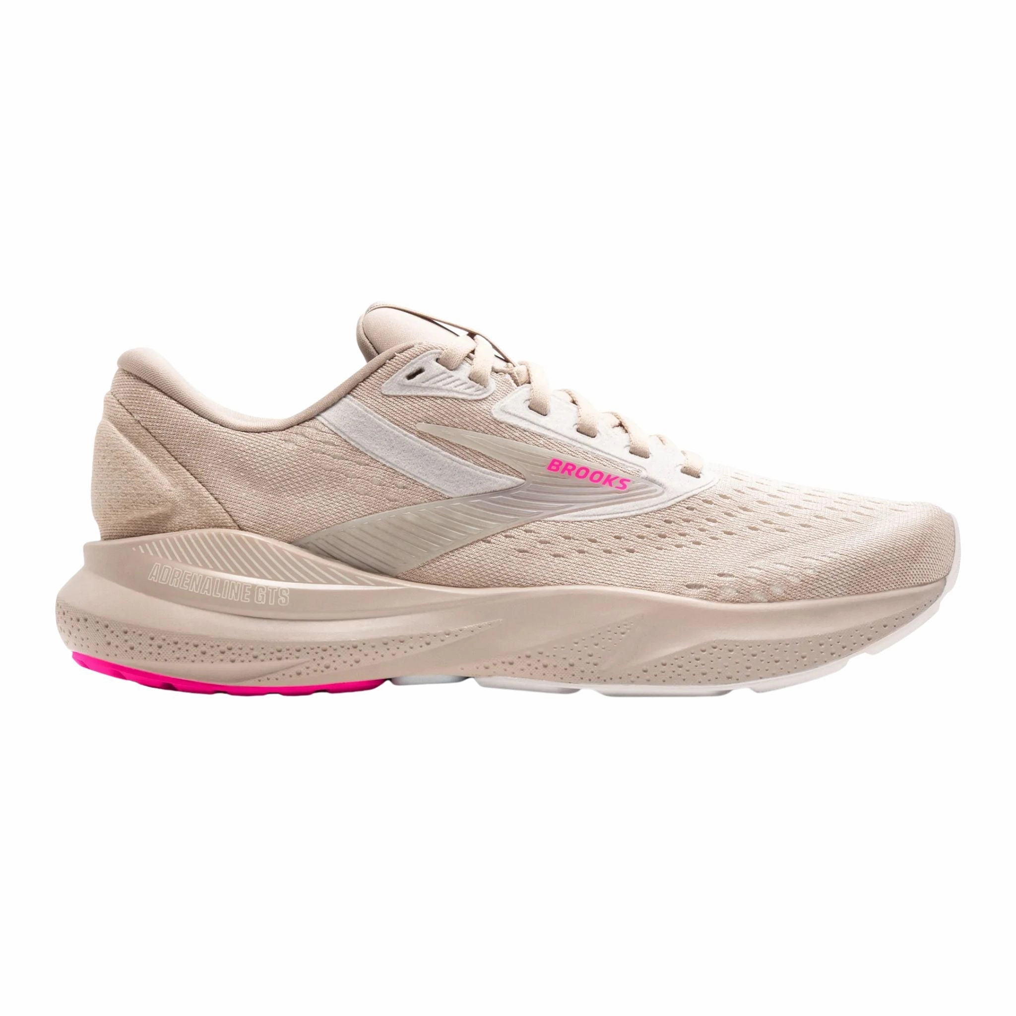 stretchy design Brooks Women's 120426 159 Adrenaline GTS 24 Chateau Grey Coconut Pink Cushion Support Running Shoes