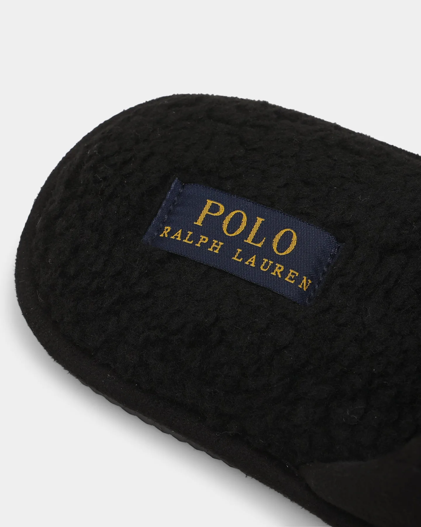 Padded Collar Construction Sporty Look Polo Ralph Lauren Klarence Big Pony Slippers Black/Cream