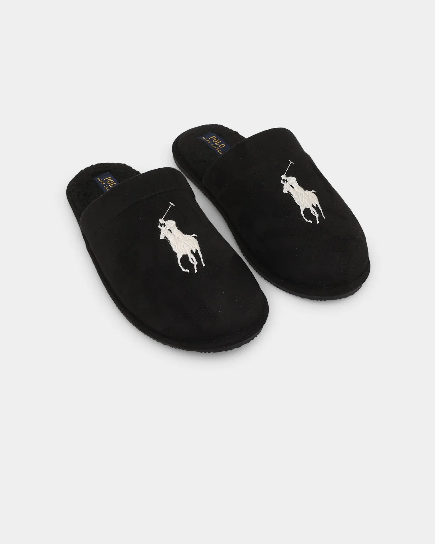 Polo Ralph Lauren Klarence Big Pony Slippers Black/Cream Bold materials