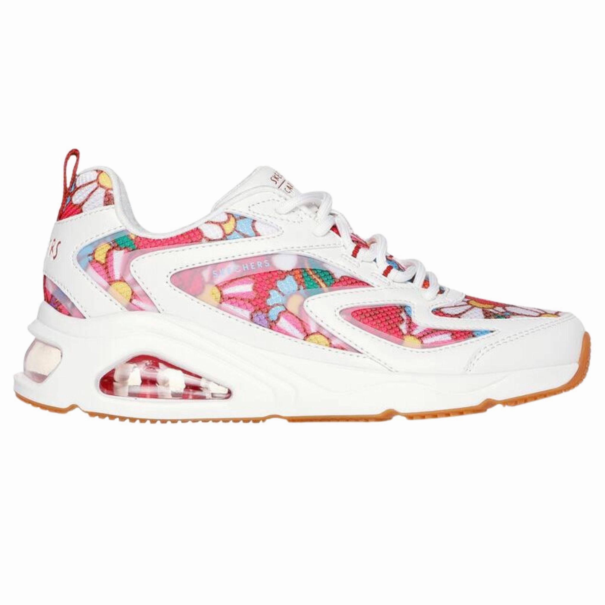 Ventilation Perforations Skechers Women's 177948 Uno Ricardo Cavolo Spring Bloom White Multi Casual Shoes