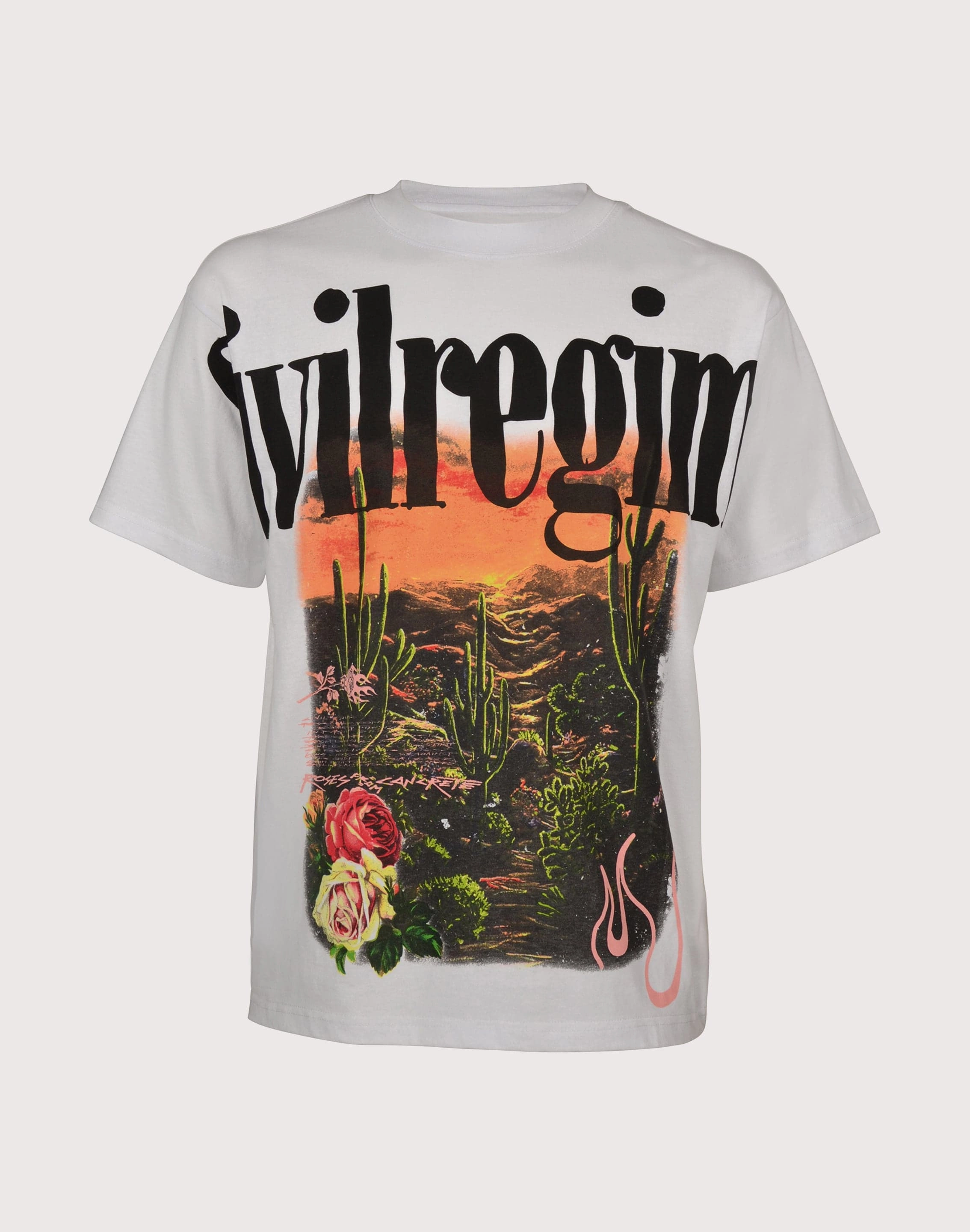 CIVIL CLOTHING Desert Rose Boxy White Tee Padded materials Protective Toe Guard