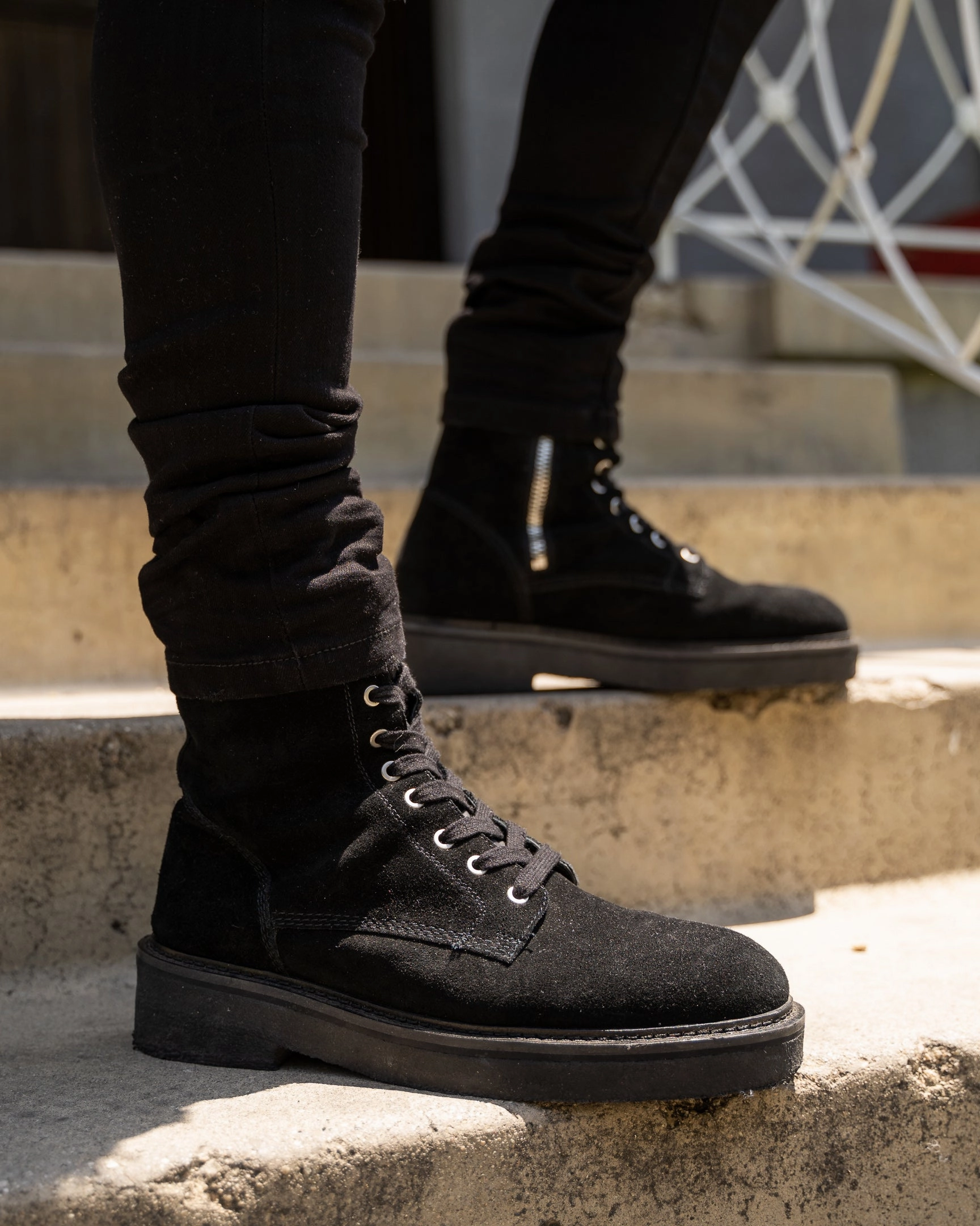 Recycled Rubber packability - level Saint Morta Chunky Boot Suede Black