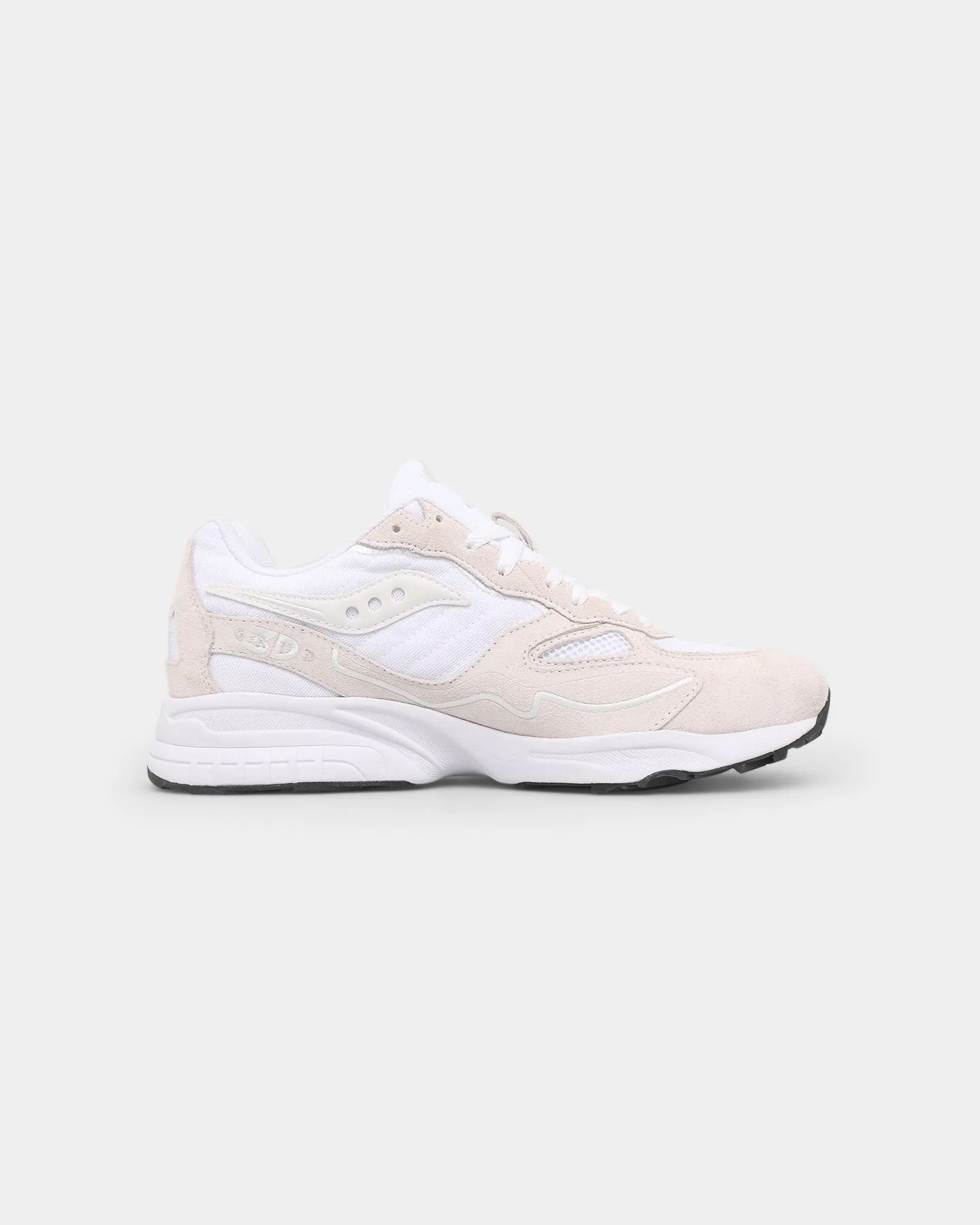 stylish men Limited Saucony 3D Grid Hurricane White/White