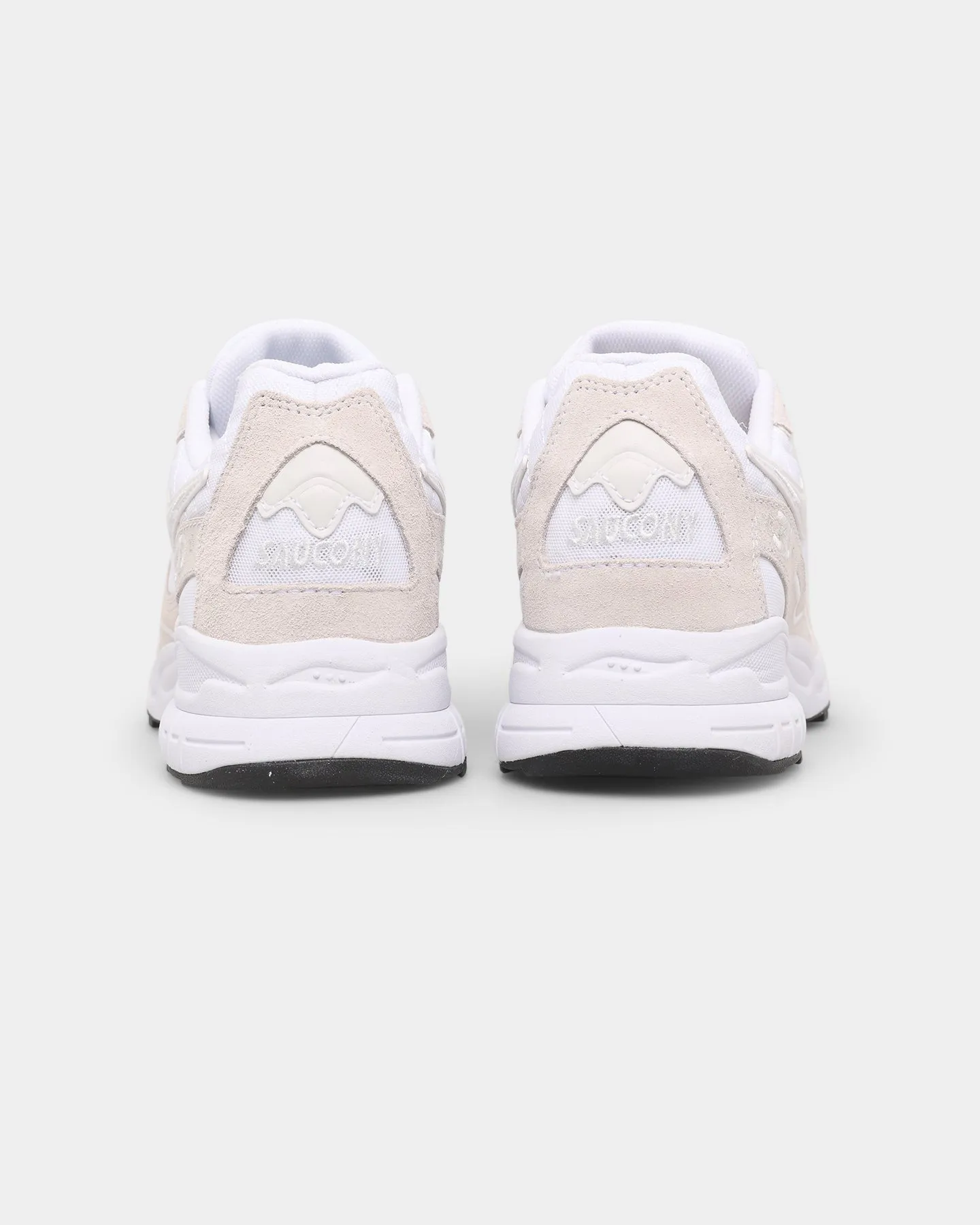 Saucony 3D Grid Hurricane White/White Stylish Silhouette hardest